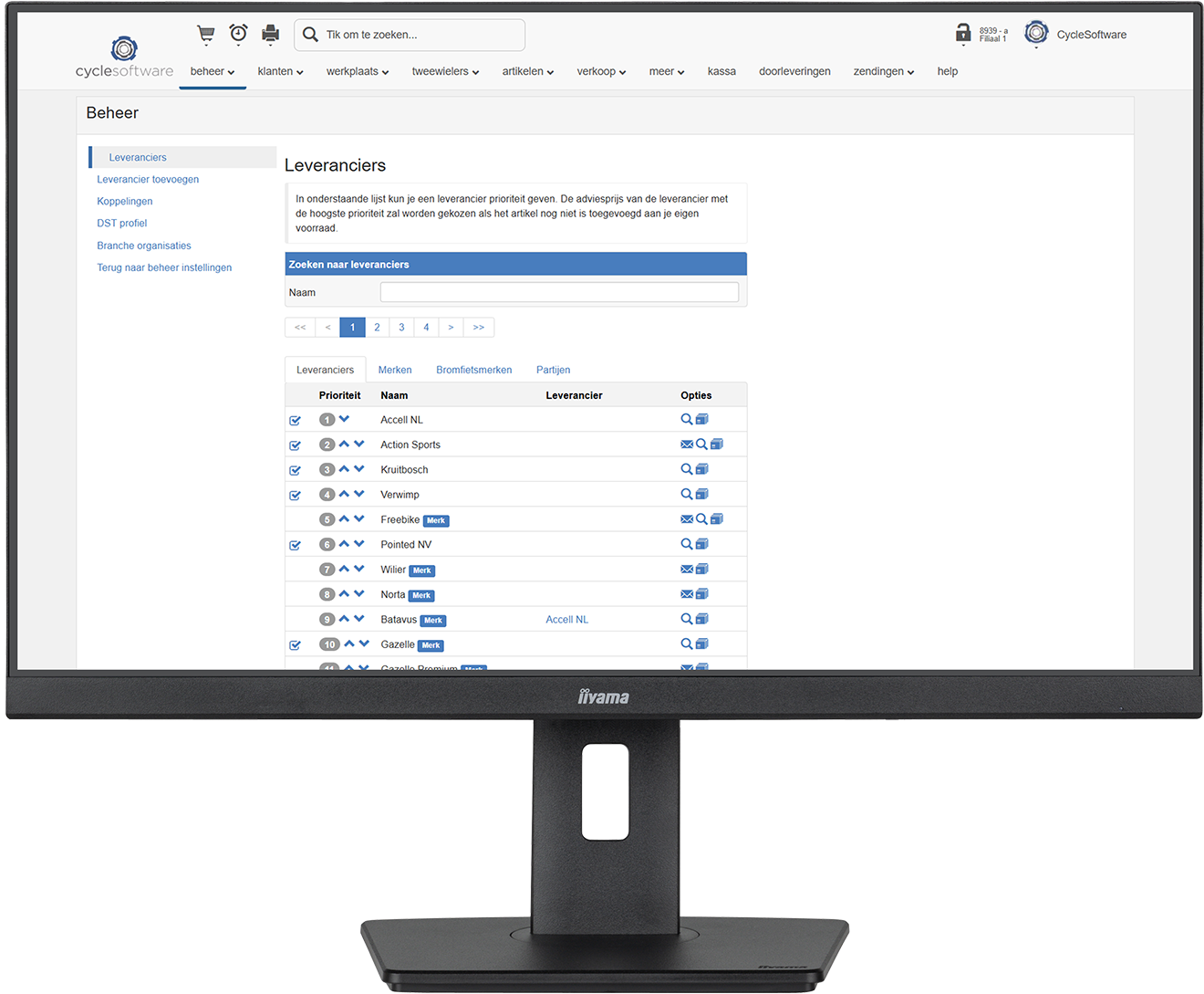Leveranciers met een CycleSoftware koppeling